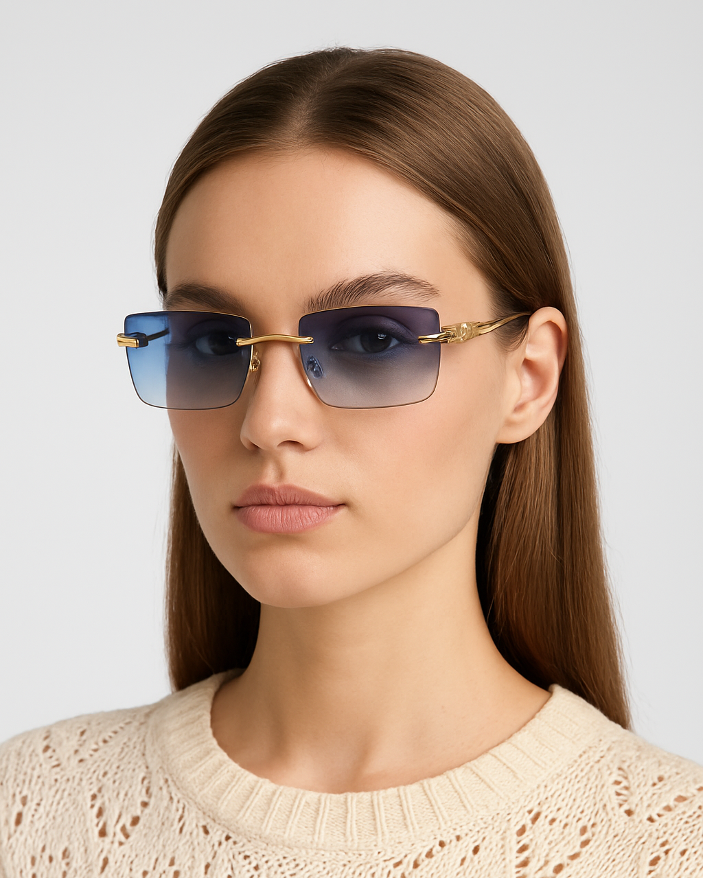Chic Rimless Square Glasses
