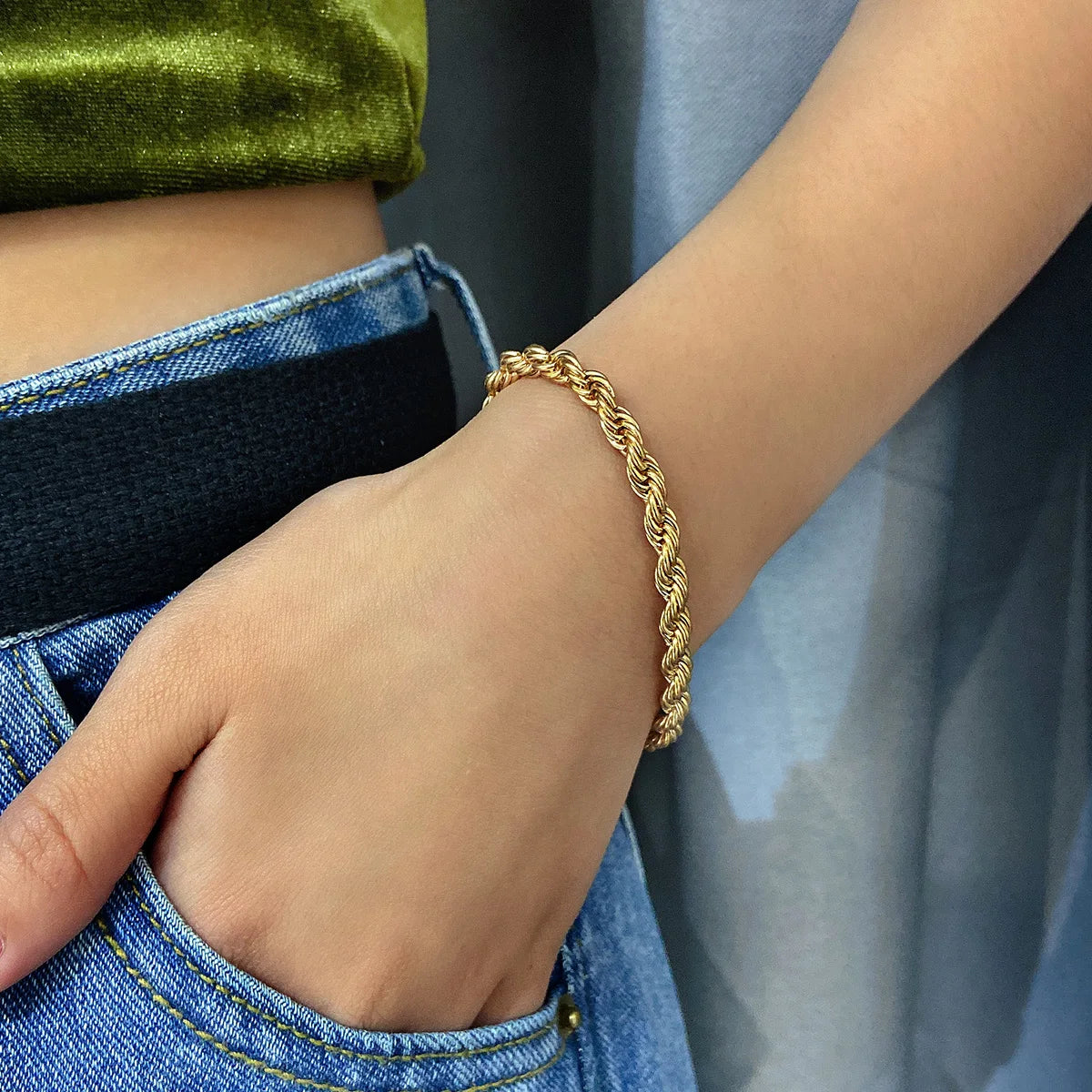 Stainless Steel Rope Chain Bracelet